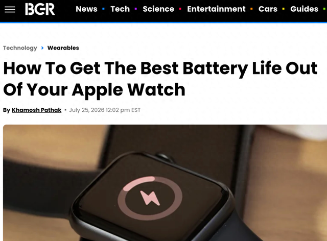 外媒分享：如何最大限度地延长 Apple Watch 的电池续航时间